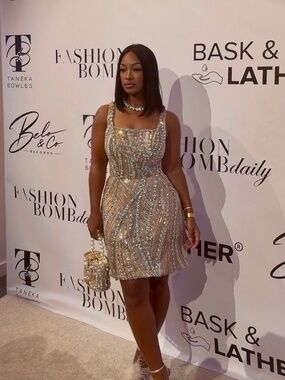 Rhinestone cocktail dress